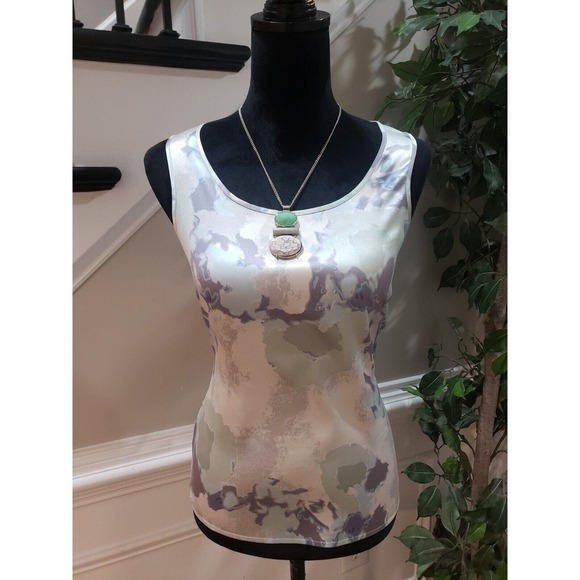 Ann Taylor Women's Multicolor Silk Round Neck Sleeveless Casual Top Blouse SP - Picture 10 of 10